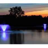 Scott Aerator 14-Color-Changing LED Light Set On Water Display With Purple Lights At Late Night