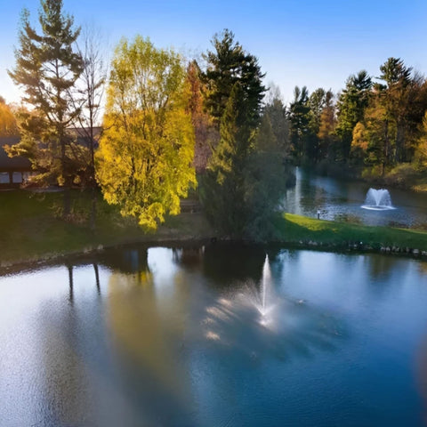 Scott Aerator Baystone Nozzle Beautiful Landscape With A House Surrounded By Colorful Autumn Trees