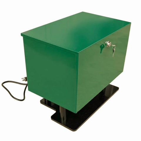 Scott Aerator Bubble Pro Sub-Surface Aerator Weatherproof Compressor Cabinet With Fan & Ground Base - Angled View