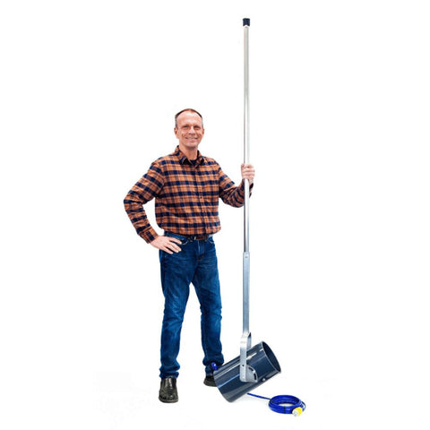 Scott Aerator Dock Mount De-Icer With A Man Holding It