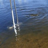 Scott Aerator Free-Standing Post Close-Up View Operating Underwater