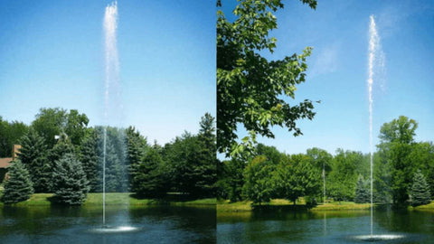 Scott Aerator Jet Stream Pond Fountain On The Water Showing Spray Height