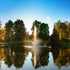 Scott Aerator Skyward Nozzle With Orange Leaves Trees And Blue Sky Views