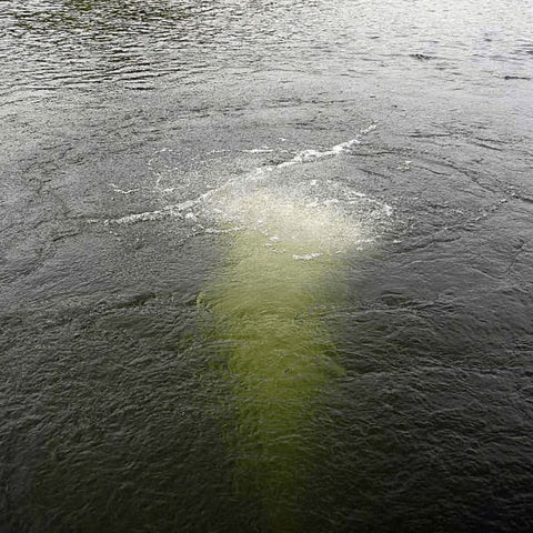 Scott Aerator Solar Pond Aeration System Bubbling On Pond Surface