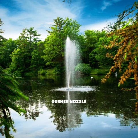 Scott Aerator Triad Nozzle Package Gusher Nozzle Display Surrounded By Green Lush Trees