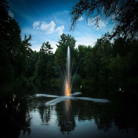 Scott Clover Nozzle Under A Clear Blue Evening Sky With Reflections On The Water