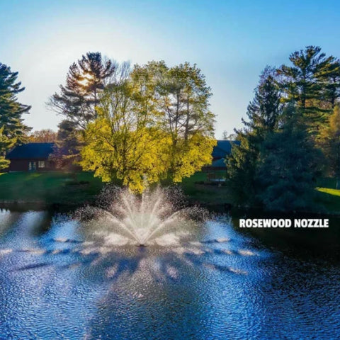 Scott Great Lakes Nozzle Package Rosewood Pattern Display With Colorful Trees And A House In The Back