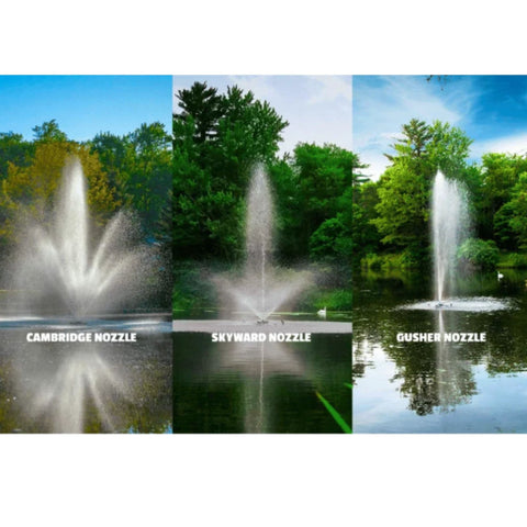 Scott Triad Nozzle Package Three Types Of Fountain Display Surrounded By Green Trees