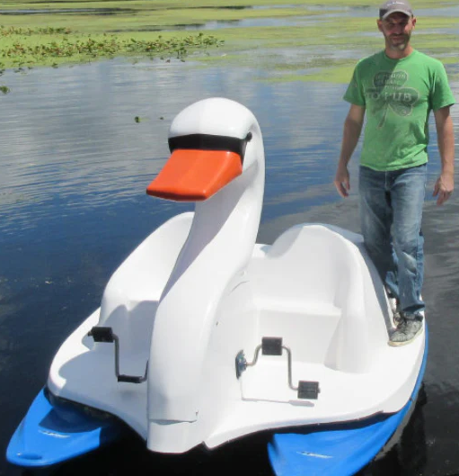 Adventure Glass Swan Platform 4 Person Paddle Boat