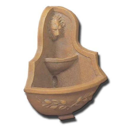 Giannini Garden Deruta Lion Corner Wall Fountain