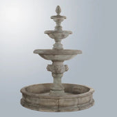 Giannini Garden Quattro Lion Three Tier Pond Fountain