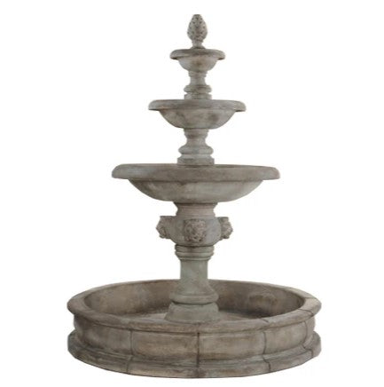 Giannini Garden Quattro Lion Three Tier Pond Fountain