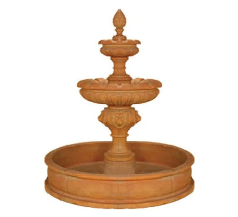 Giannini Garden Empiro Lion Two Tier Pond Fountain