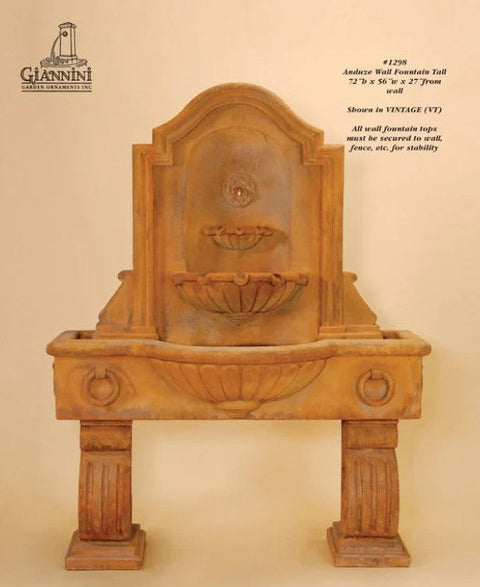 Giannini Garden Anduze Wall Fountain Tall