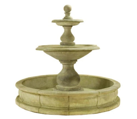 Giannini Garden Carrara Two Tier Fountain with 66" Wide Pond