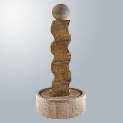 Giannini Garden Rustic Wave Fountain With Ball