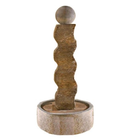 Giannini Garden Rustic Wave Fountain With Ball