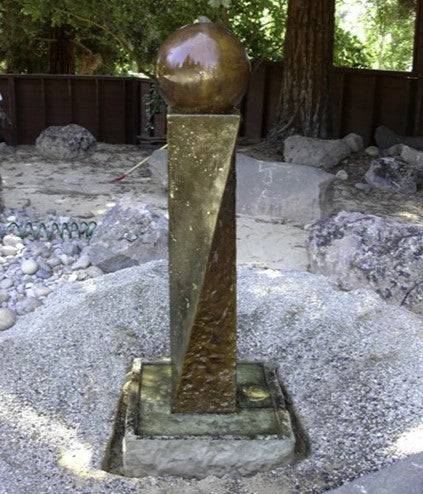 Giannini Garden Twist Rock Fountain With Ball