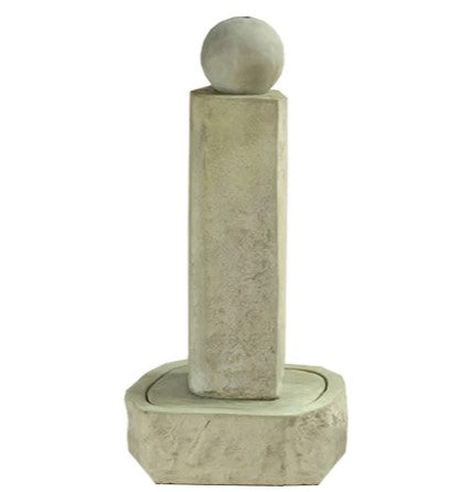 Giannini Garden Rock Pillar Fountain With Ball
