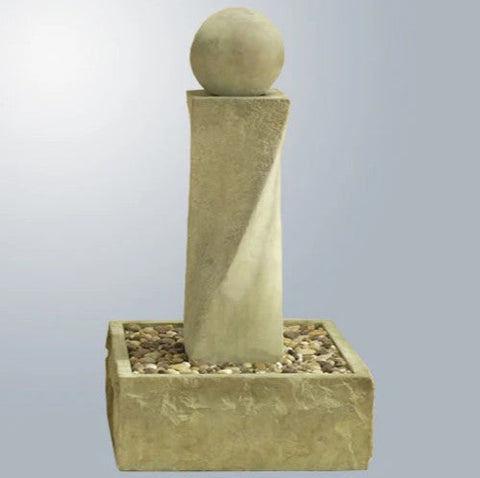 Giannini Garden Rustic Mod Twist Fountain With Ball