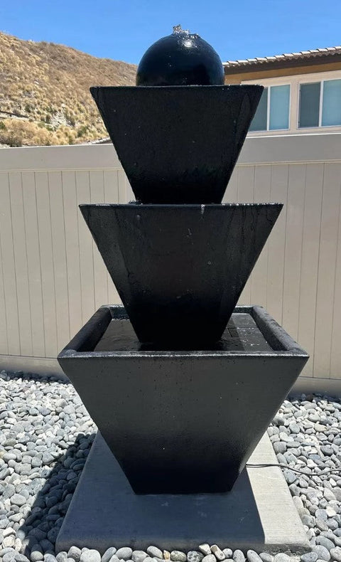 Giannini Garden Three Tier Fountain With Ball