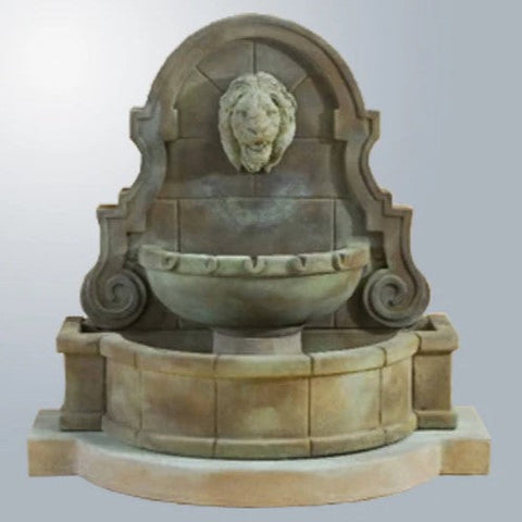 Giannini Garden Liguria Lion Wall Fountain With Step