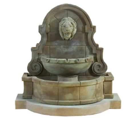 Giannini Garden Liguria Lion Wall Fountain With Step