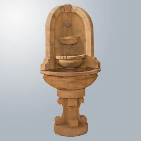 Giannini Garden Montefalco Corner Fountain With Concrete Water Spout