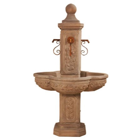 Giannini Garden Limone Courtyard Fountain For Rustic Iron Spouts