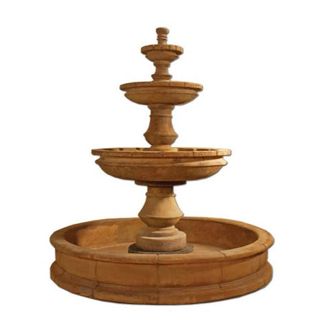 Giannini Garden Montefalco Three Tier Pond Fountain