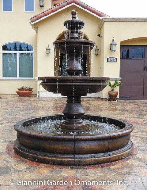 Giannini Garden Montefalco Three Tier Pond Fountain