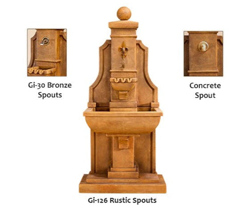 Giannini Garden Provenza Wall Fountain For Spouts