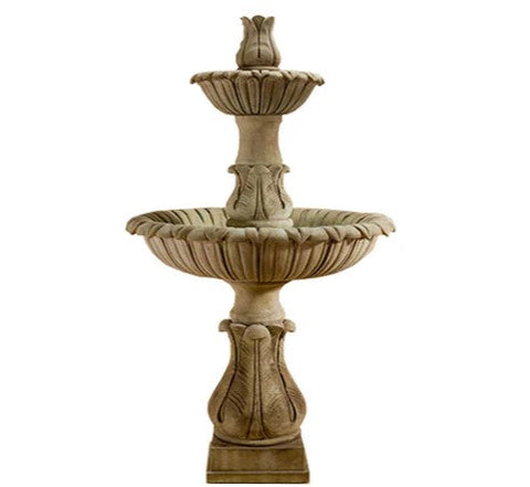 Giannini Garden Calanthia Two Tier Fountain With Acanthus Finial