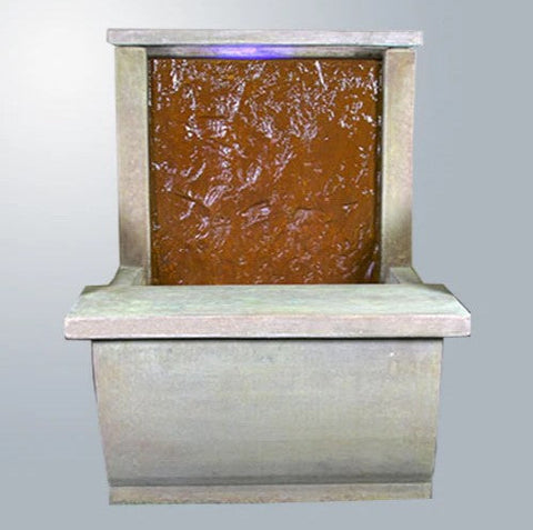 Giannini Garden Slate Water Wall with Bench