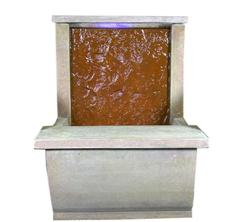 Giannini Garden Slate Water Wall with Bench