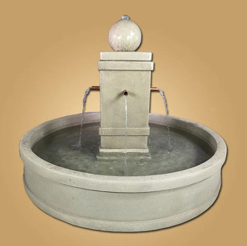 Giannini Garden Napa Round Pond Fountain with Copper Spouts