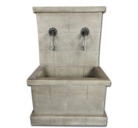 Giannini Garden Antibes Deux Wall Fountain for Rustic Spouts