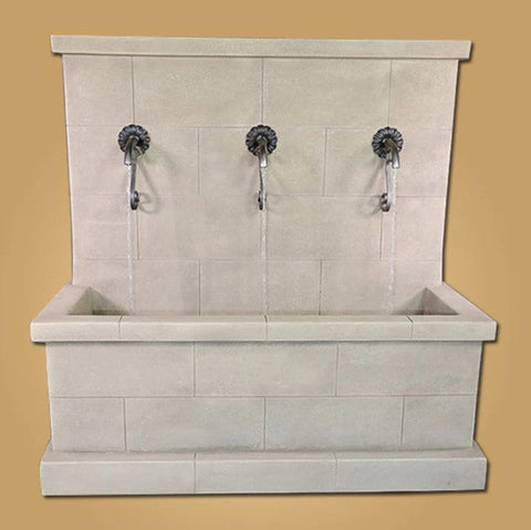 Giannini Garden Antibes Trois Wall Fountain for Rustic Spouts