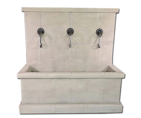 Giannini Garden Antibes Trois Wall Fountain for Rustic Spouts