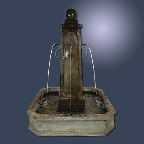 Giannini Garden Promenade Carre Pond Fountain for Rustic Spouts