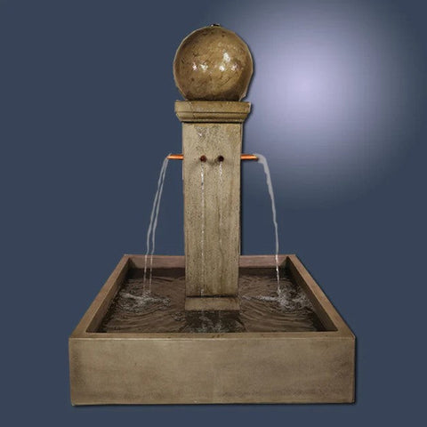 Giannini Garden Quadrum Courtyard Fountain with Ball