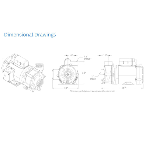 Sequence 750 External Pond Pump Dimensional Drawings
