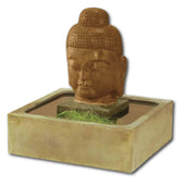 Serene Buddha Fountain With Plain White Background