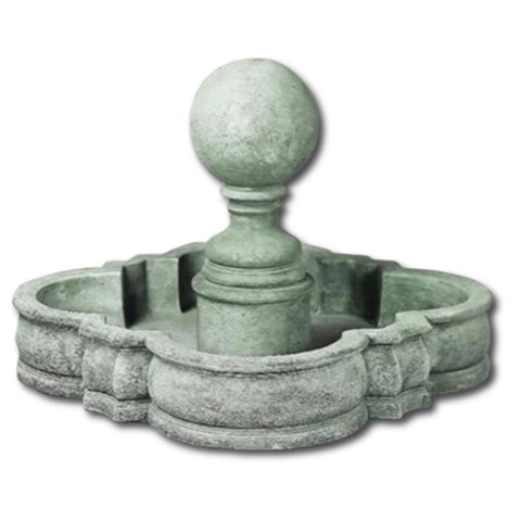 Sfera Sphere Stone Outdoor Water Fountain With Plain White Background