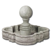 Sfera Sphere Stone Outdoor Water Fountain With Round Orb With Plain White Background