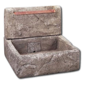 Shallow Cistern Fountain with Copper Overflow With Plain White Background