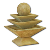Shallow Three Tier Tapered Square Fountain With Plain White Background