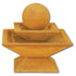 Thumbnail for Shallow Two Tier Tapered Square Fountain With Green Plants And Plain Grass In The Background
