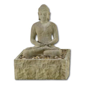 Sitting Buddha Fountain With Plain White Background