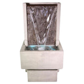 Slate Fountain with Tall Base With Plain Background